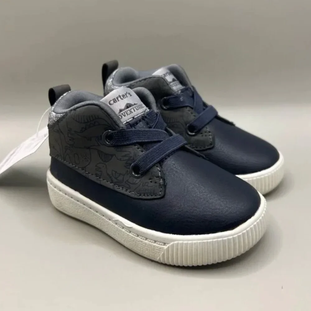 CARTER'S Navy Grey Toddler Baby Boy Willis Fashion Boot 4 NEW